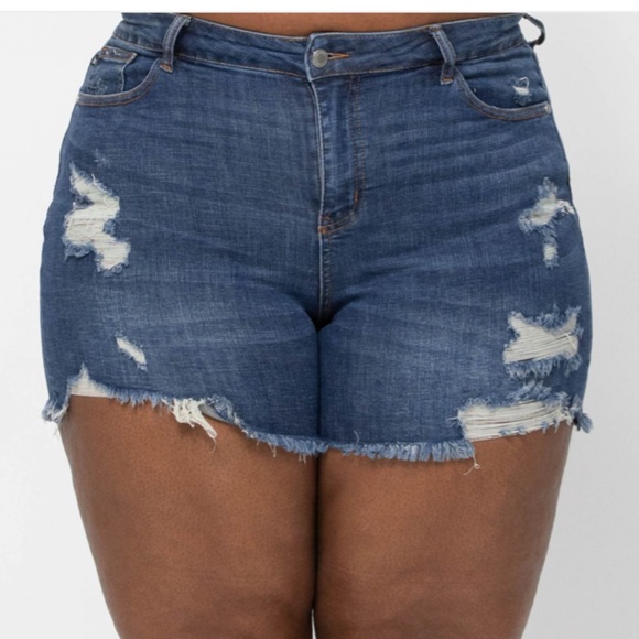 Midrise Destroyed Cut-Off Shorts - Picture 9 of 11